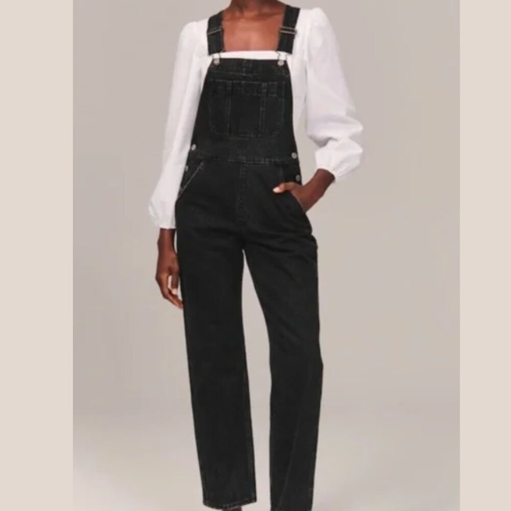 Abercrombie & Fitch Black Denim Overalls Small